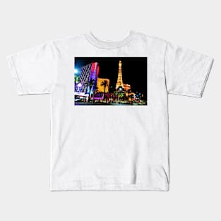 Eiffel Tower Paris and Ballys Hotel Las Vegas America Kids T-Shirt